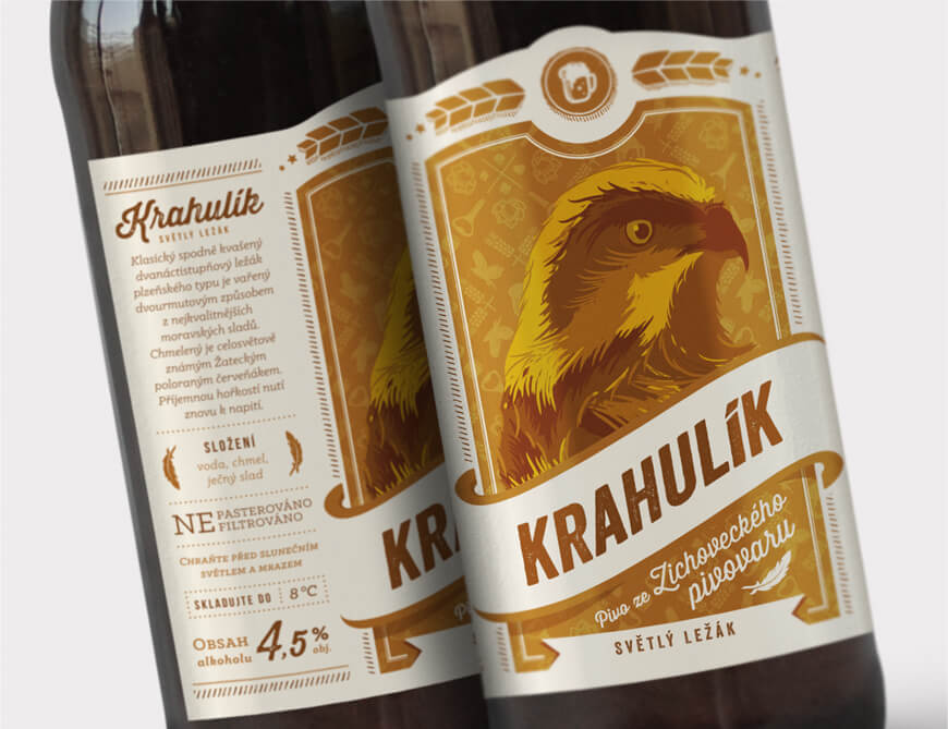 Zichovecký pivovar obalový design etikety