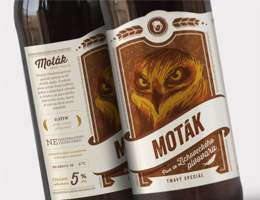 Zichovecký pivovar obalový design etikety