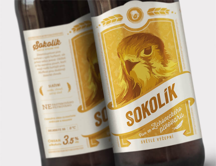 Zichovecký pivovar obalový design etikety